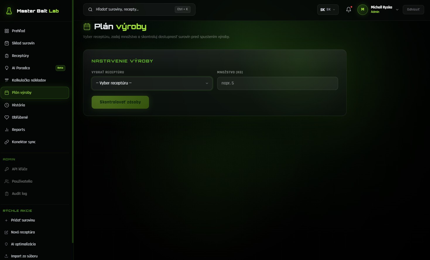 BoilieCraft — Plán výroby